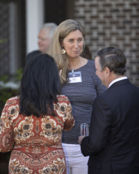 Nada Usina speaking with President McCullough and First Lady Jai Vartikar